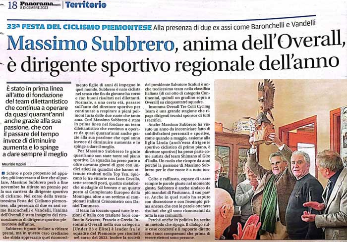 articolo giornale premiaz massimo